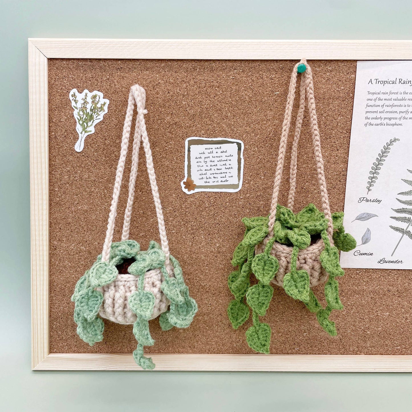 TOMOPOD LLC - Tiny Pothos Jade Crochet, Plant Crochet Hanging Decoration: Green 2