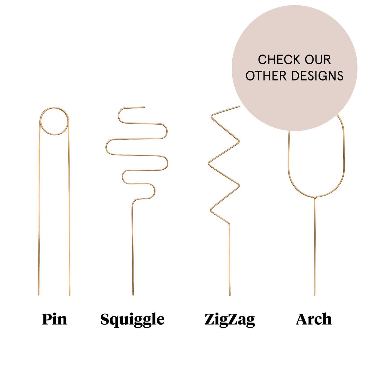 Golden plant stake from metal – ZigZag